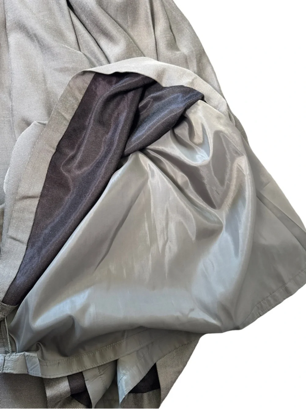 baba‎ Gray Textured Pleated Midi Skirt A-Line Workwear Lined US 12